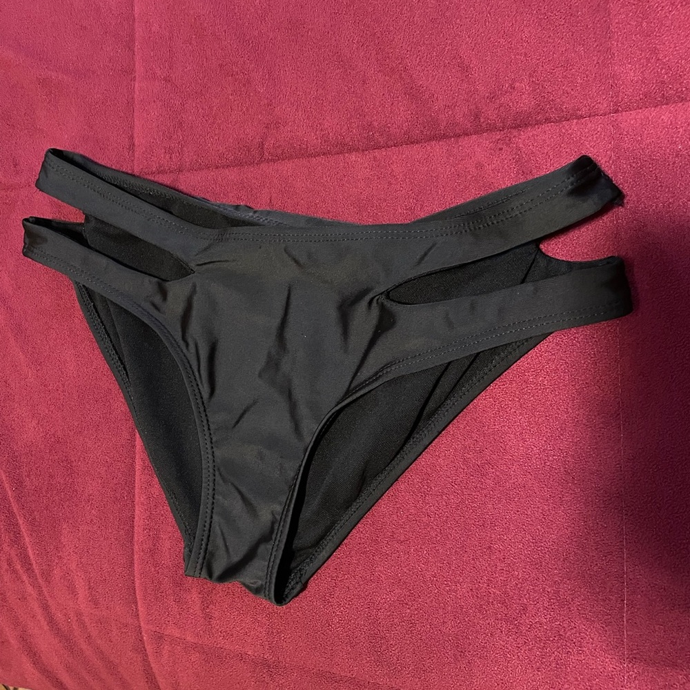 Black Cut Out Swim Bottoms